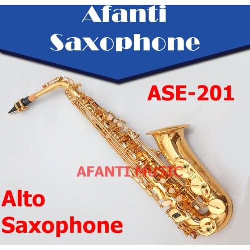 Afanti Music Eb tone / Electrophoresis Gold Alto Saxophone (ASE-201)