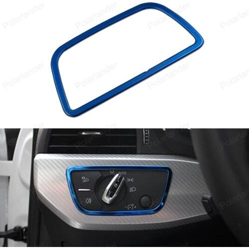 Car styling head light lamp switch panel cover sticker trim for A/udi A4L 17 headlight control button knob frame