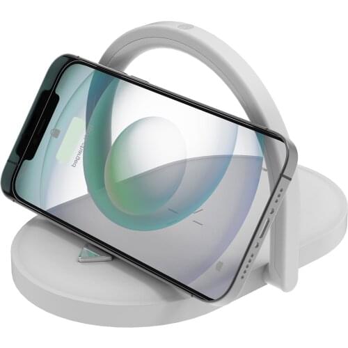 3 in 1 Wireless Charger Night Light 15W Fast Charging Mobile Phone Holder Wireless Charging Desk Lamp Adjustable Stand