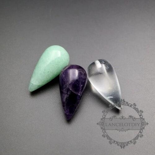15x30mm water drop shape stone half drilled loose beads for DIY pendant charm supplies 180027