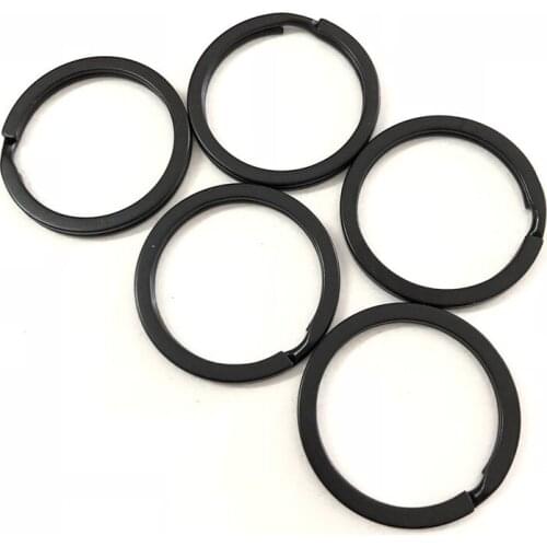 5/10pcs Strong Steel Solid Split Key Ring Black Metal Loop Flat Key Chain Holder 25-32MM Women Men DIY Keyfob Accessories