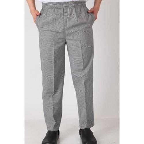 Chef pant Chef trouser Summer Elastic pants Restaurant trouser Men Stripe Pencil