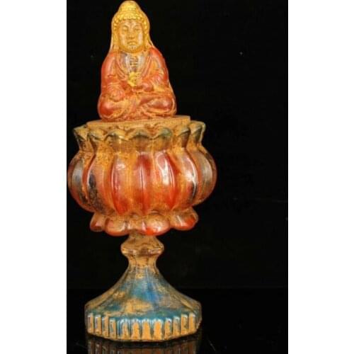 China Ancient temple Unearthed Crystal relic tank Buddhism supreme vajra relic C