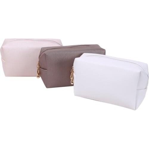 Zipper Cosmetic Bag Women Simple Travel Beauty Case Portable Pu Leather Wash Makeup Bag Make Up Organizer Holder Dropshipping