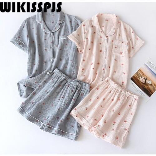 Summer Pajamas Short Sleeve Thin Home Clothes Two Piece Set Summer Pajamas for Teen Girls Loungewear Kawaii Pajama