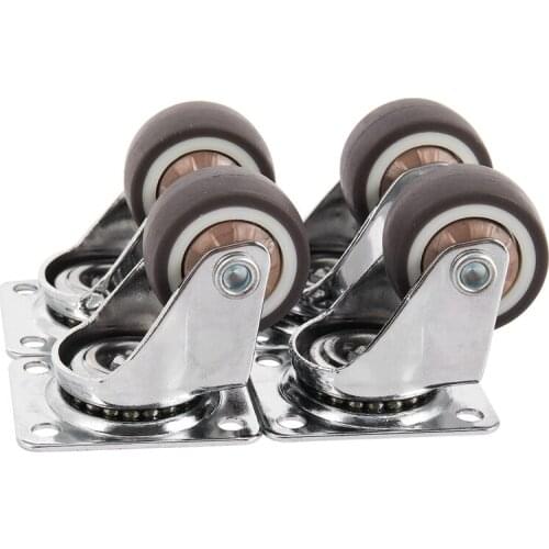 Mini casters, 1 inch/25 mm diameter, ultra-quiet wheel for bookcase drawers