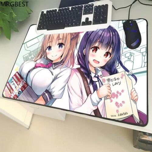 MRGBEST Large Size Mouse Mat Lockedge Cartoon Cute Sexy Big Breasted Girl Pattern Laptop PC Table Rubber Universal Non-slip