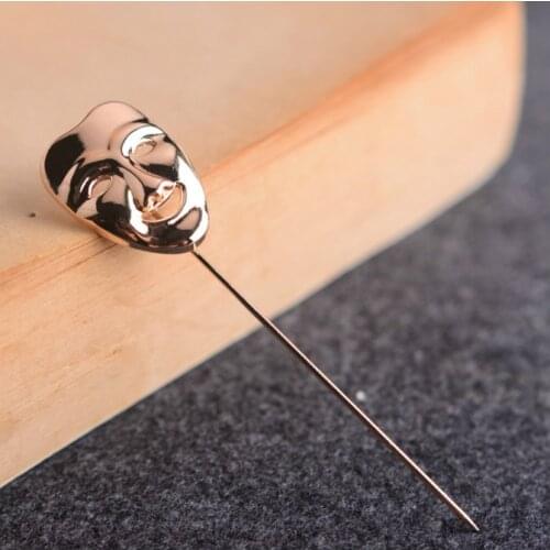 Personality Mask Korean Hipster Suits Collared Brooch Mens Sweater Pin