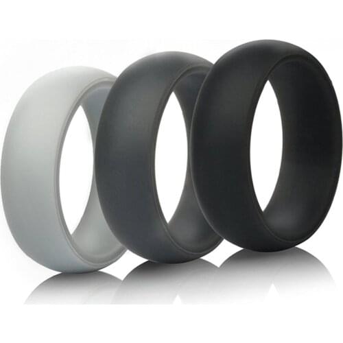 BONISKISS New Fashion Design Mens Ring Silicone Charm Birthday Gift For Man Simple Round Ring Bijoux Sport Flexible Jewelry