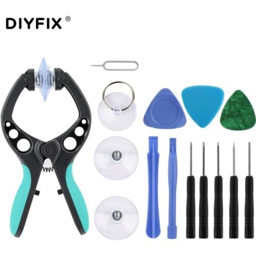 DIYFIX 13 in 1 Mobile Phone Repair Tool Kit Pry Opening Tool Pliers Screwdriver Set for Laptop Computer Phone Hand Tools Set