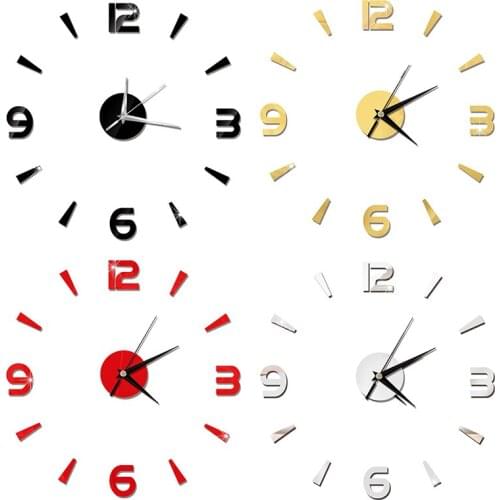 Home Wall Clock 3D DIY Acrylic Mirror Stickers For Home Decoration Living Room Quartz Needle Self Adhesive Hanging Watch #5