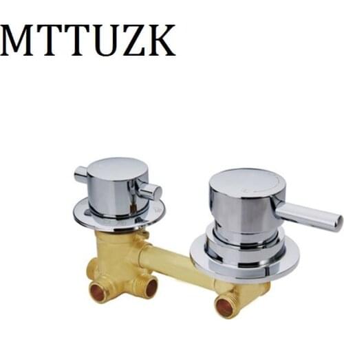 MTTUZK wall mounted 2/3/4/5 Ways water outlet brass shower tap screw & intubation shower faucets shower room mixing valve