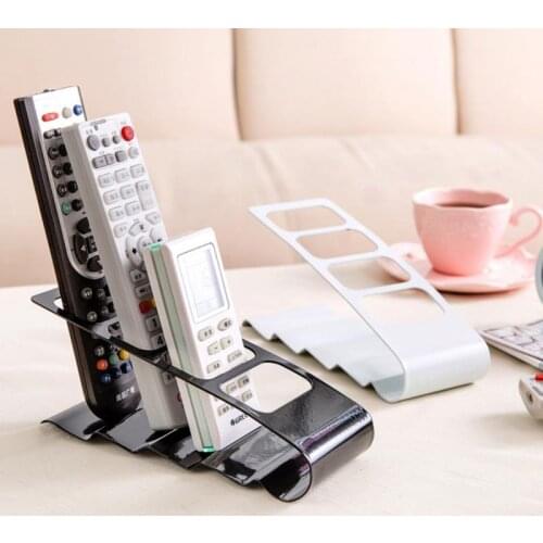 Desktop Bracket TV/DVD/VCR Remote Control Organizer 4 Grids Frame Storage Rack Mobile Phone Holder Stand Wrought Iron Case Shelf