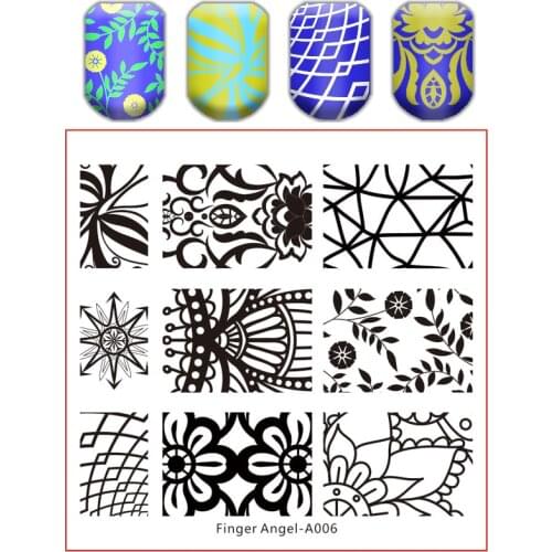 Finger Angel 10PCS Stamping Plates DIY Nail Template Nail Art Nail Tool #HQ031