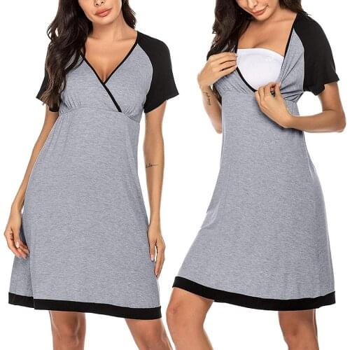 Maternity Nursing Pajamas Nightgowns Breastfeeding Dress 2020 Women Maternity Pajamas Pregnant Women Nightwear For Breastfeeding