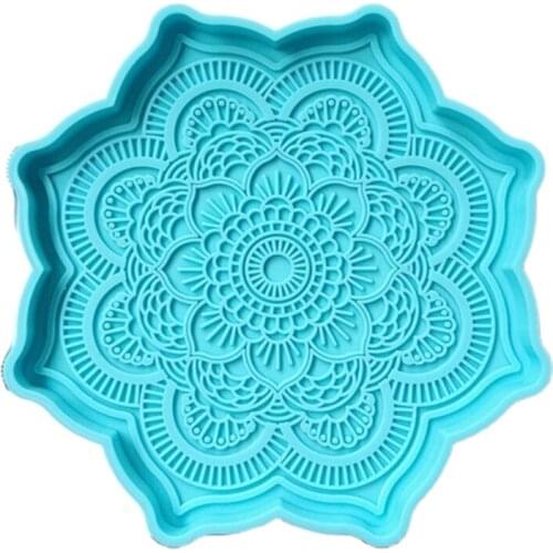 Epoxy Resin Mold Mandala Coaster Mold Round Tray Cup Mat Casting Silicone Mould DIY Crafts Home Decoration Making Tools