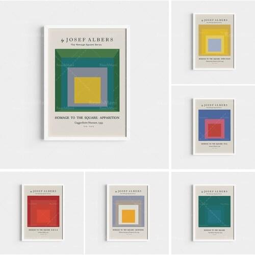 Josef Albers Scandi prints, style exhibition posters, Scandinavian posters, Nordic art prints
