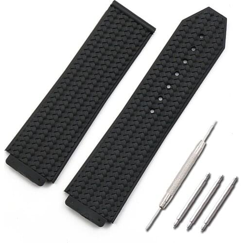 Rubber strap mens watch accessories for HUBLOT big bang series outdoor sports waterproof watch with female 19mmx25mm watch band