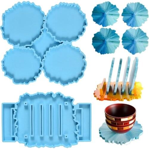 Special-shaped Irregular Silicon Mold for Making Fondant Handmade Cake Decor Sugarcraft Four-grid Coaster Storage Bracket Moulds