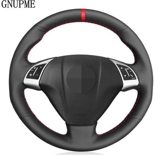 Hand-Stitched Black Genuine Leather Car Steering Wheel Cover For Fiat Grande Punto Bravo Linea 2007-2019 Qubo Doblo Opel Combo