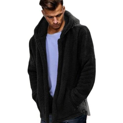 Jersey cálido de lana 2020, cárdigan con capucha para hombre, abrigo de felpa Sherpa de lana de talla grande 3XL, Tops, suéteres