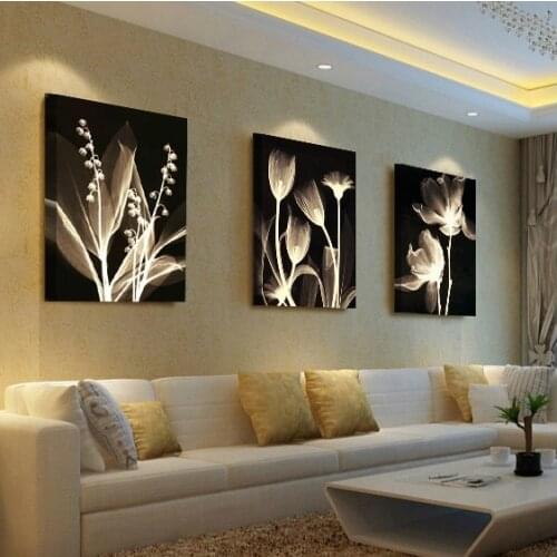 Vintage flower canvas wall painting modern print wall picture for living room decorative painting Modern sofa background