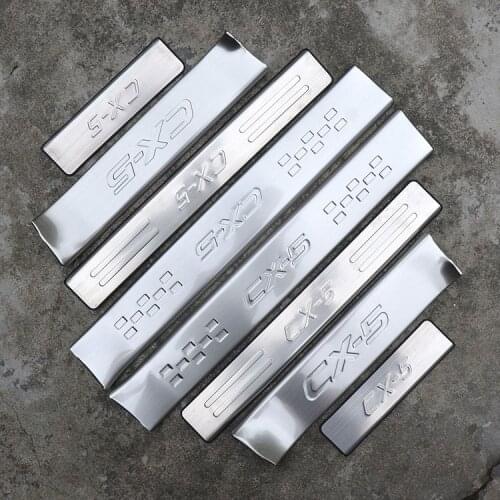 High Quality Stainless Steel scuff plate door sill Trim For Mazda CX-5 CX5 2013 2014 Car Accessories