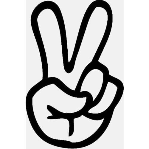 Funny Peace Sign Hand Decal KK Reflective Car Sticker Waterproof Laser Fashion Pvc 8.7CM X 13CM