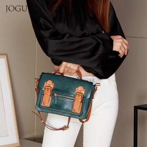 2021 Spring Womens Messenger Bag Fashion Handbag Water Wash Soft Leather Sheepskin Handbag Large Capacity Bag