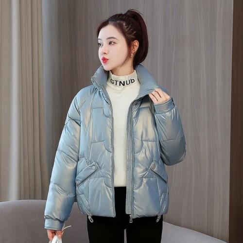 2021 Women Winter Short Parkas Coat Casual Solid stand collar Thick Warm padded Coat Casual Winter Outwear Jacket parkas