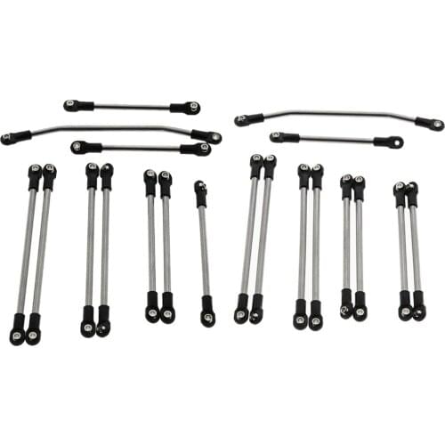 10pcs/set Stainless Steel Steering Link Rod for SCX10 90046 90047 90035