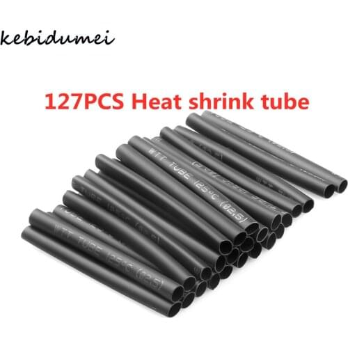 127 Pcs Heat Shrink Sleeving Tube Tube Assortment Kit Electrical Connection Electrical Wire Wrap Cable Waterproof Shrinkage 2:1