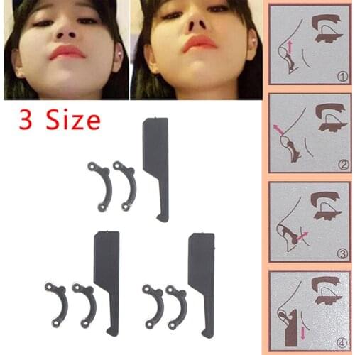 6PCS 3 Sizes transparent Beauty Nose Up Lifting Bridge Shaper No Pain Nose Shaping Clip Women Girls