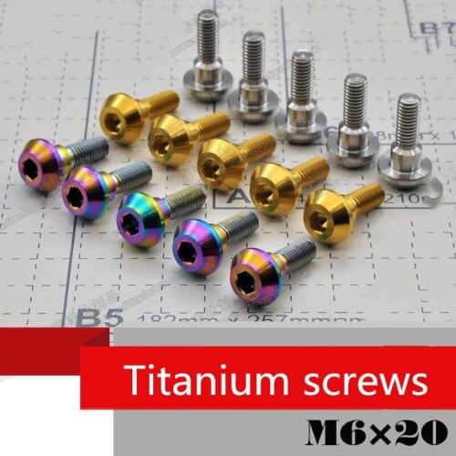 6pcs titanium screw m6x20 brake rotor bolt for Yamaha disc anti-rust modification