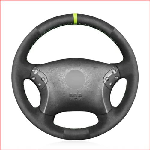 MEWANT Black Suede Car Steering Wheel Cover for Mercedes Benz W203 C-Class 2001 2002 2003 2004 2005 2006 2007 Accessories