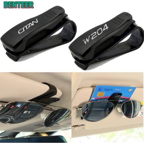 Car Sun Visor Sunglasses Holder sticker For Mercedes benz AMG VITO CITAN SPRINTER VIANO V-CLASS R-CLASS W203 W204 W205 W213 W214