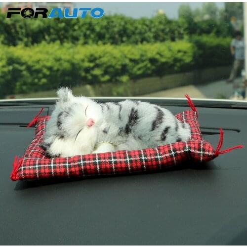Car-styling Car Ornaments Lovely Plush Kittens Doll Toy Cute Simulation Sleeping Cats Dashboard Decoration Interior Accessories