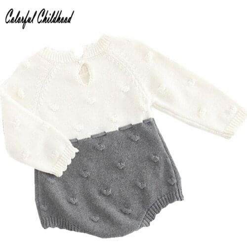 Newborn Infant Baby Bodysuits Girls Striped Casual Floral Knitting Twin Baby Clothing Patchwork Playsuit Winter Children Clothes