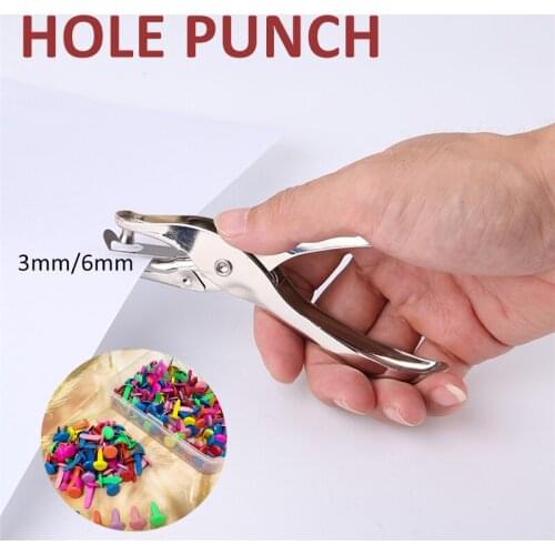 3mm/6mm Paper Punch Circle Hole Punches For Tin Chipboard Scrapbooking School Office Supplies Round Brads Embellishments Tool