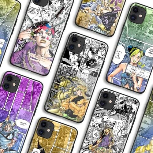 JoJos Bizarre Rohan Kishibe DIO Manga Collage Phone Cases For IPhone 11 12 Mini Pro XS Max 6s X XR 7 8 Plus SE Soft Glass Cover