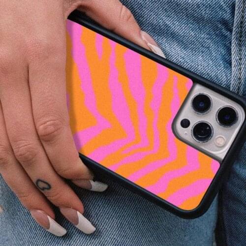 Orange Purple Zebra Pattern Phone Case PC+TPU For IPhone 12 11 Pro Xs X Xr 7 8 Plus Max Se 2020 For Samsung S10 S20 S21 S30