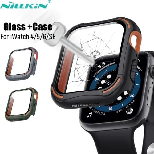 NILLKIN For Apple Watch Case 44mm 4/5/6/SE iWatch Case Screen Protector+Bumper Accessories For Apple Watch series 40mm 4/5/6/SE