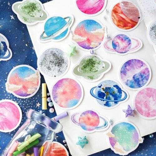 Planet Decorative Stickers Scrapbooking Journal Stationery Diary Album Supplies Space Planets Sticker Stick Label DIY Sticker