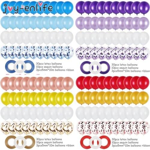 40pcs Birthday Party Balloon Set Rose Gold Latex Balloon Home Decor Baby Shower Wedding Party Decoration Ballon Supplies Ribbon