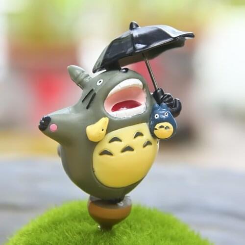 Resin Hayao Miyazaki Totoro Cartoon Figurines Mini Flower Pot Ornaments Fairy Potted Garden Moss Gnome Decoration Miniatures