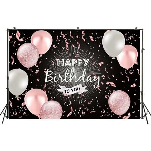 Photography Backdrop Adult Pink Girls Ceremony Birthday Party Desserts Table Balloon Studio Photo Background Props W4540