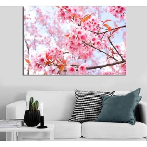 Canvas Painting Peach Blossom Flowers Wall Art Prints Poster Decorations For Living Room Bedroom Frameless