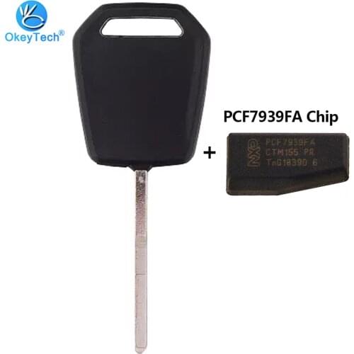 OkeyTech Transponder Key Shell With HT Pro 128Bit 7939FA Chip For Ford llaves Ecosport Fusion Edge Alarm Control Mustang Cobra