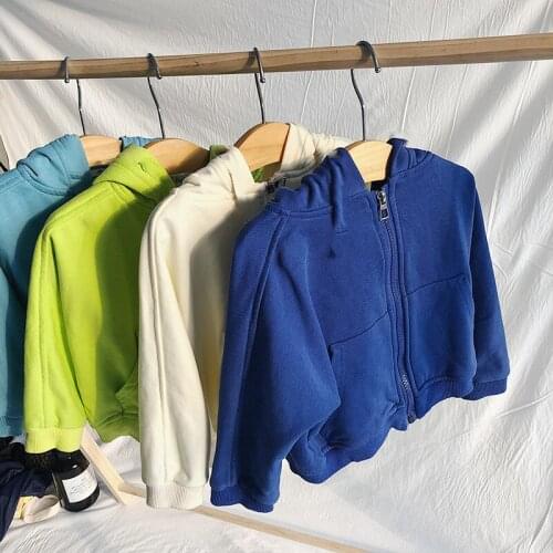 Spring Autumn Kids Jackets for Girls Cotton Solid Casual Zipper Boys Coat Toddler Kids Clothes Chidren Tops New Arrival Outwear