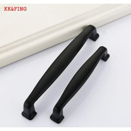 KK&FING 1pcs Modern Aluminum Alloy Black Cabinet Handles Kitchen Cupboard Door Pulls Drawer Knobs Fashion Furniture Hardware